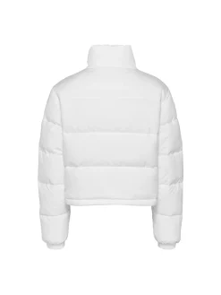 Piumino crop senza cappuccio bianco