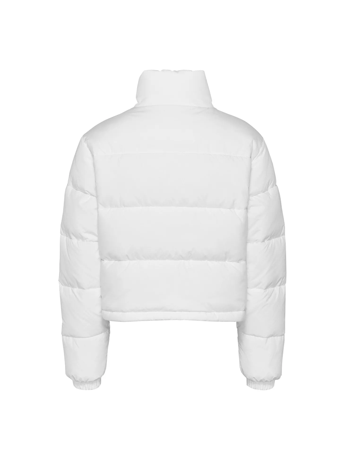 Piumino crop senza cappuccio bianco