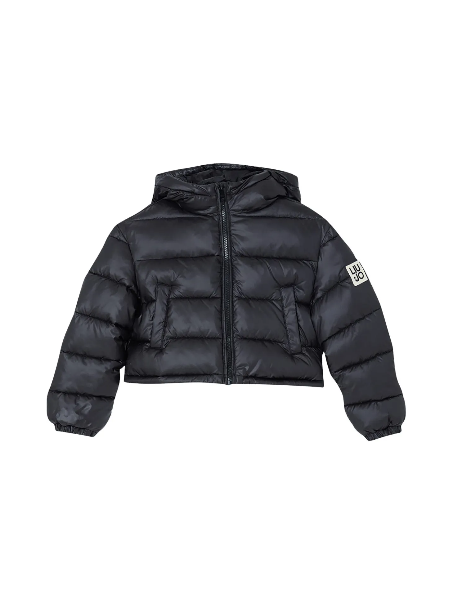 Piumino trapuntato e imbottito con zip nero