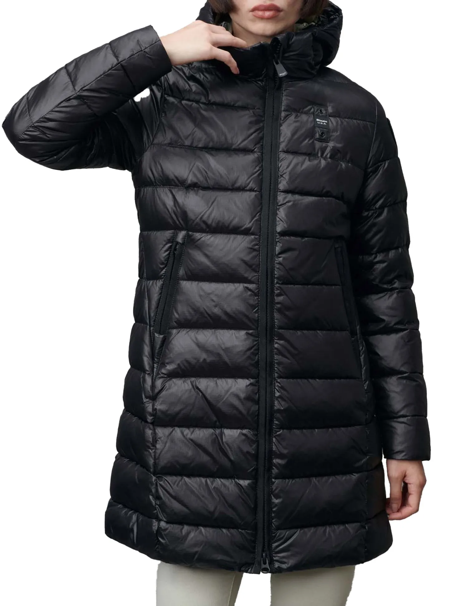 Piumino zip con cappuccio Adelaide bianco