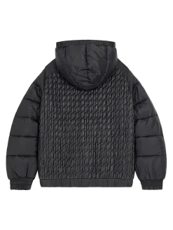 Piumino zip con cappuccio nero