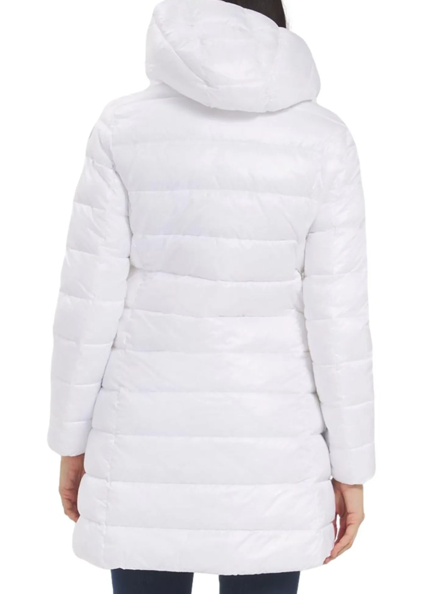 Piumino zip con cappuccio Adelaide nero/beige