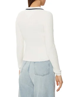 Polo a maniche lunghe bianco antico