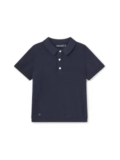 Polo cotone tricot neonato blu