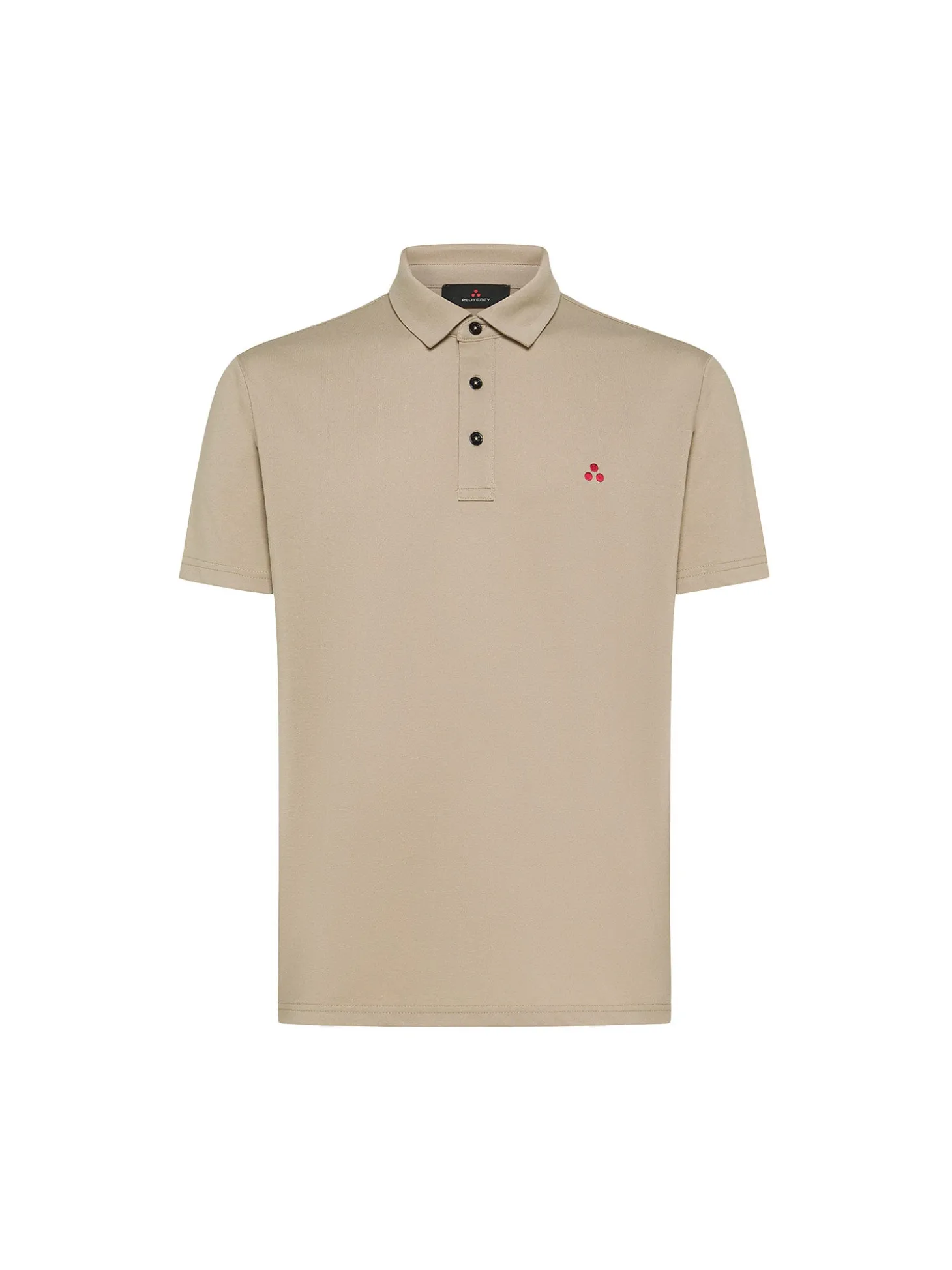 Polo in piqué di cotone beige