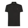 Polo in piqué di cotone nero