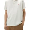 Polo in piqué di cotone panna
