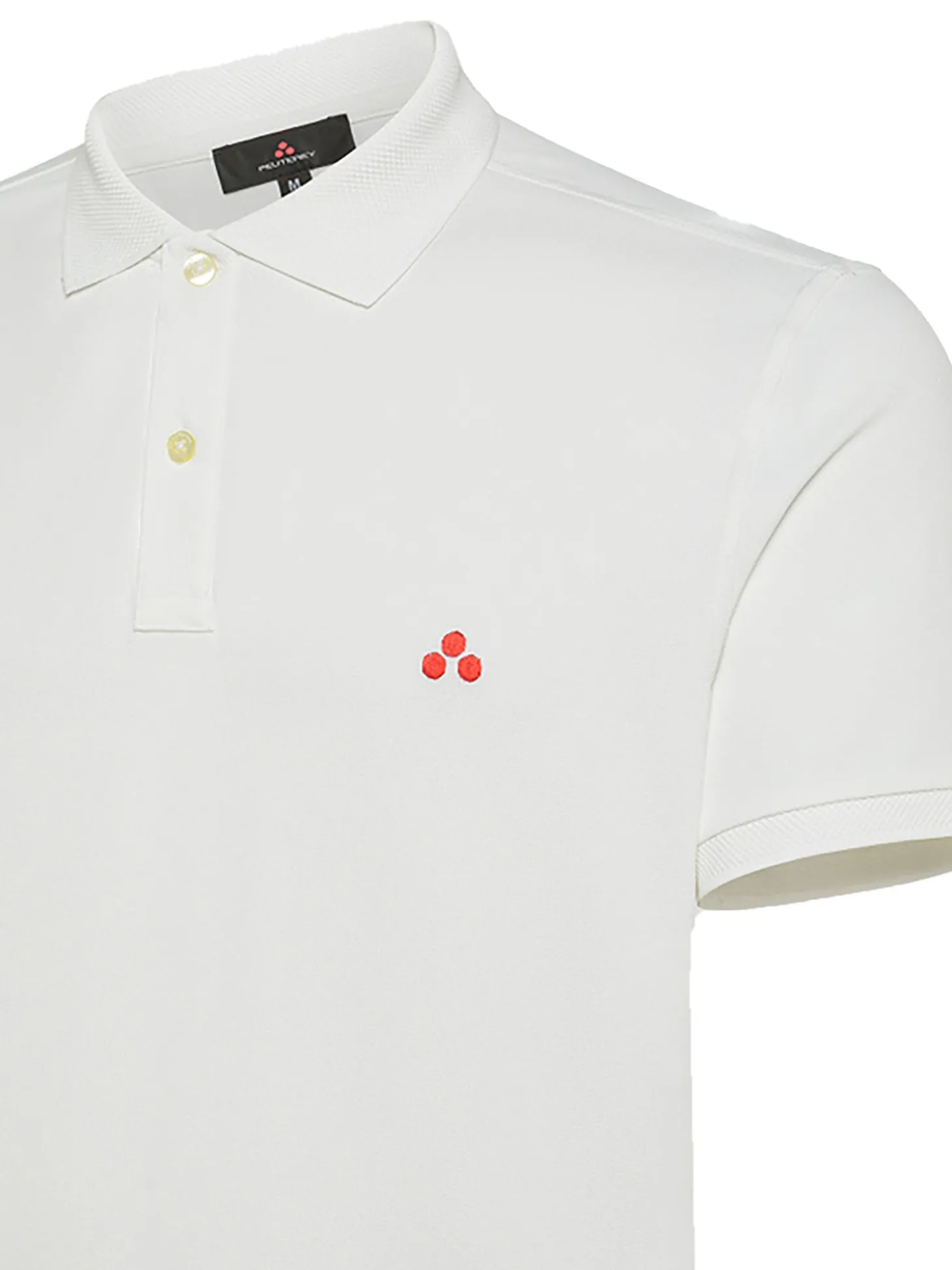 Polo in piqué di nylon stretch panna