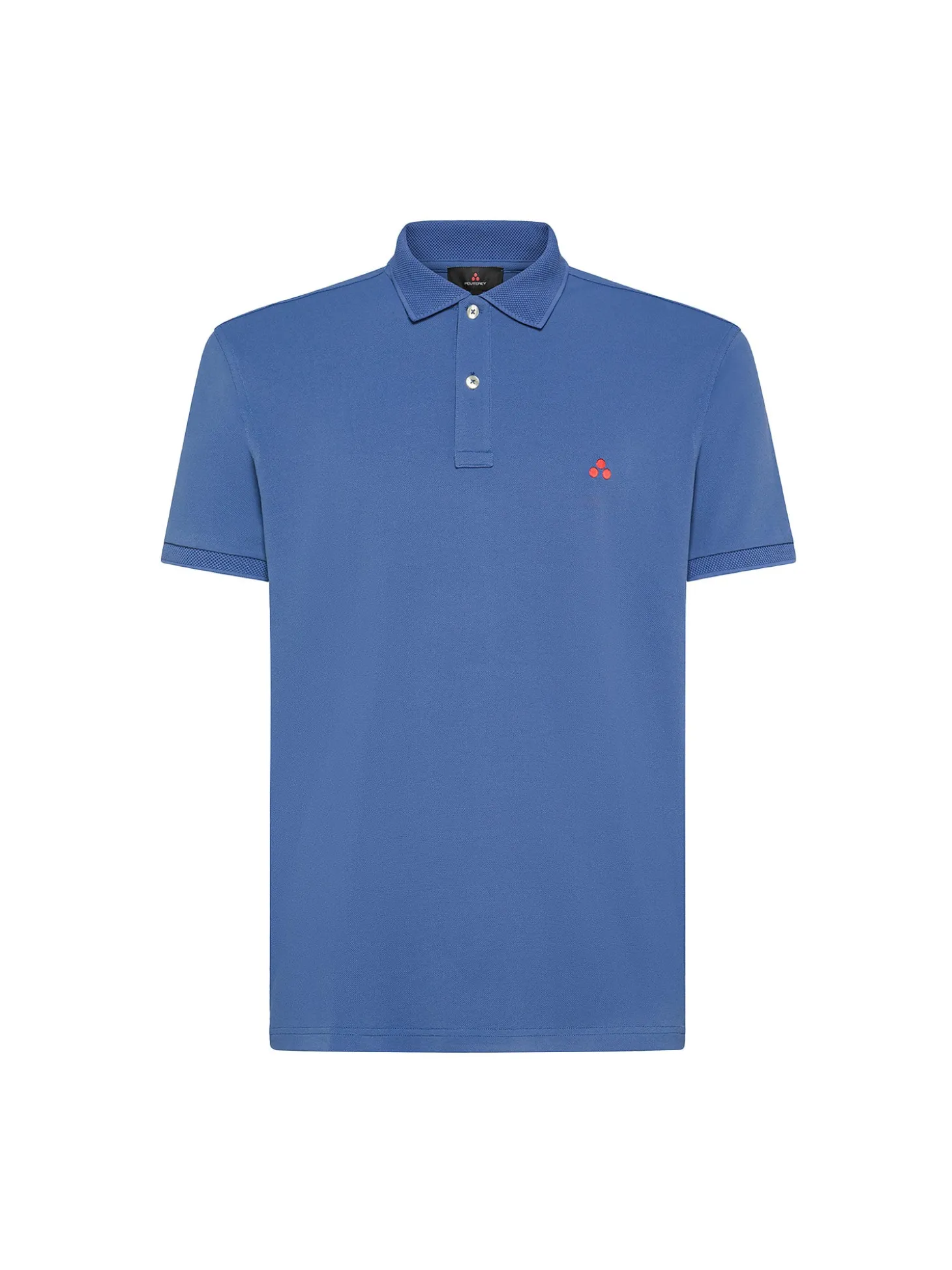 Polo in piqué di nylon stretch celeste
