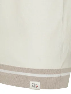 Polo in tricot di cotone con dettagli a contrasto panna