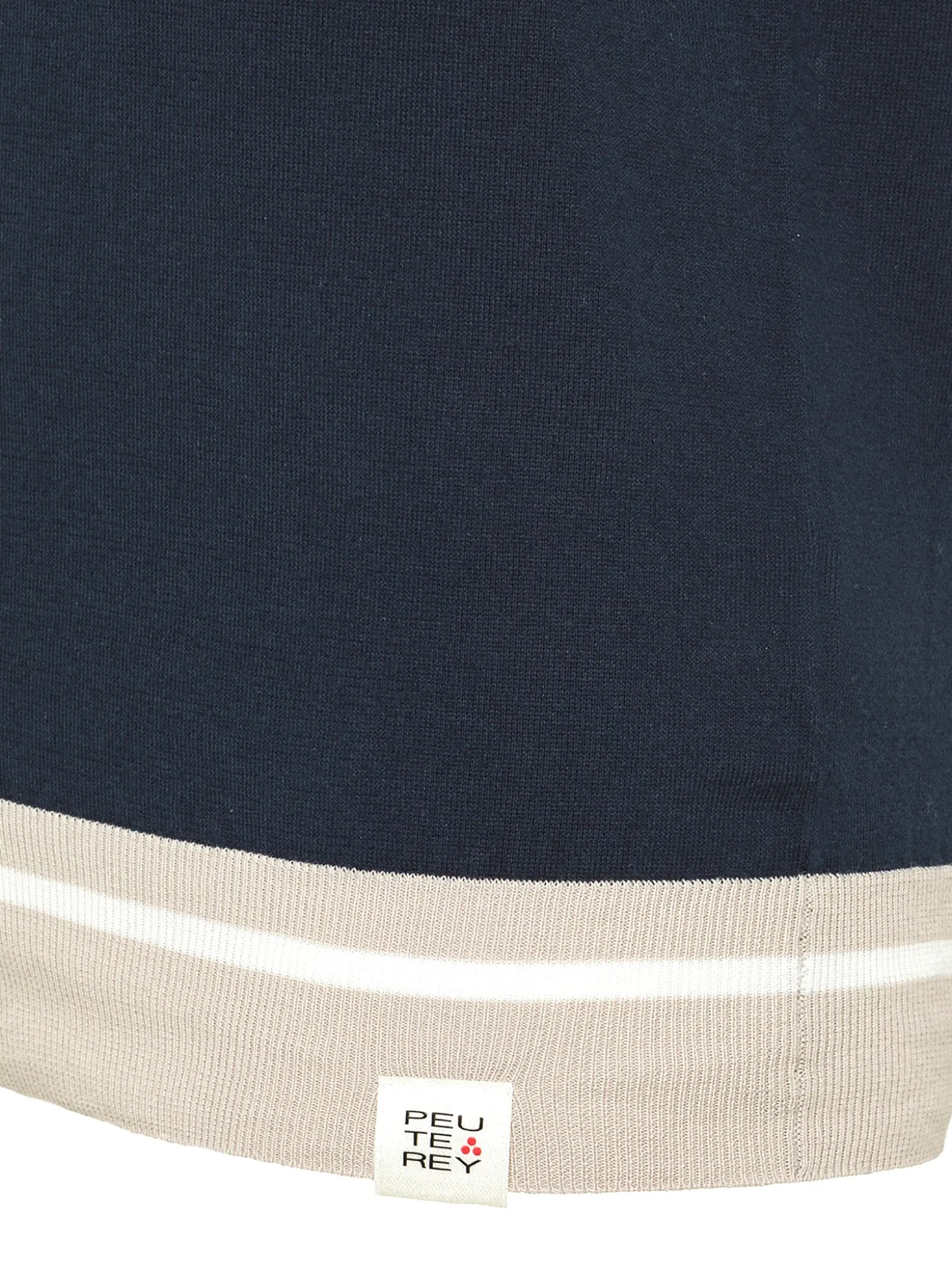 Polo in tricot di cotone con dettagli a contrasto blu