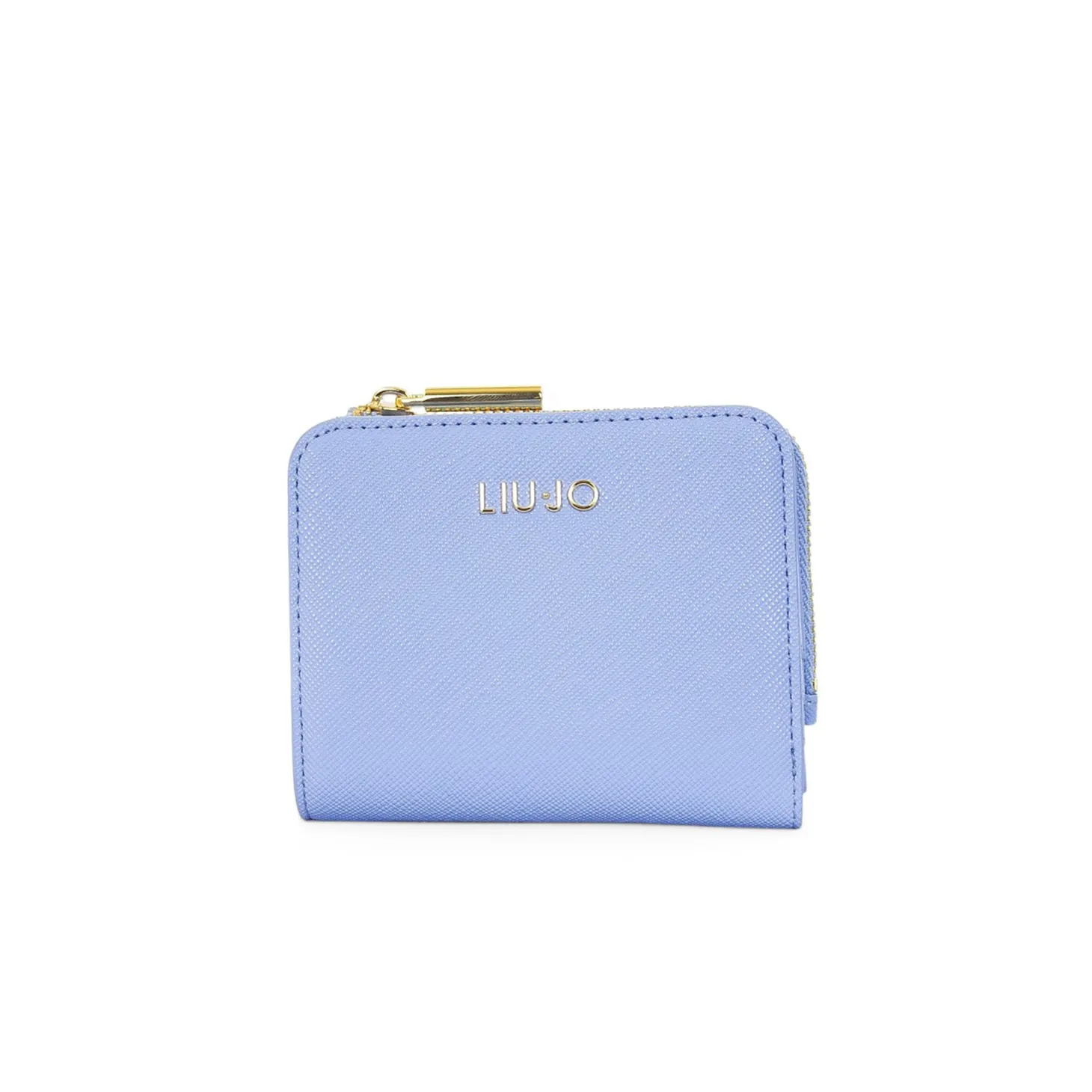 Porta carte con bottone celeste