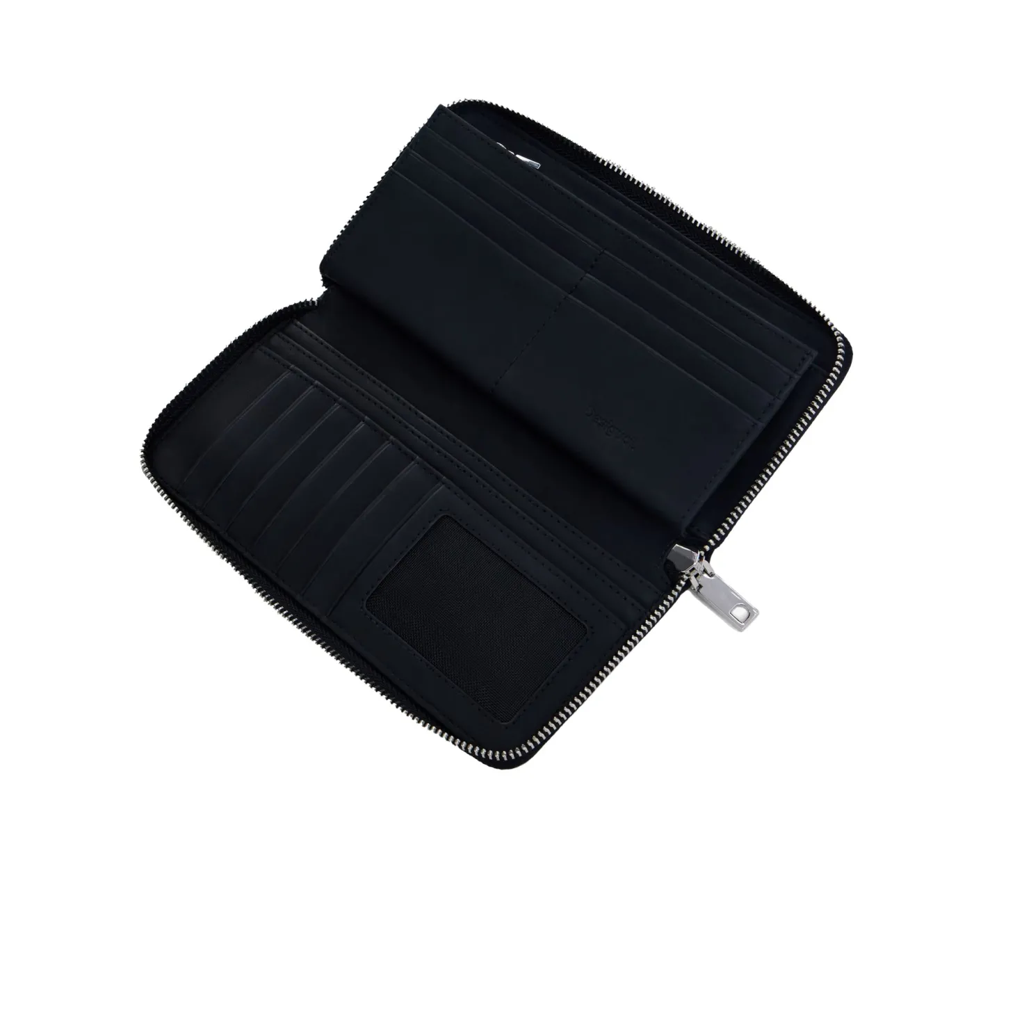 Portafogli con zip e stampa floreale nero