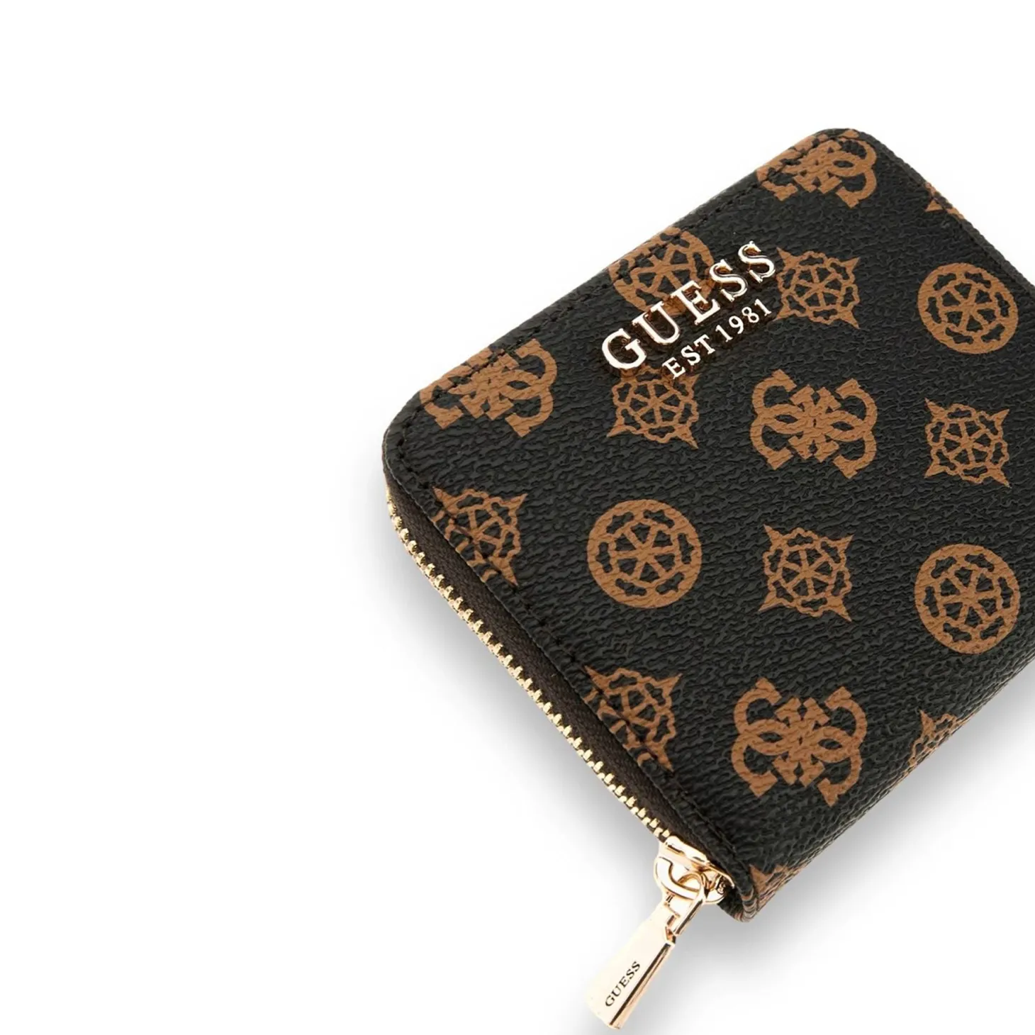 Portafogli zip small Laurel logo moka