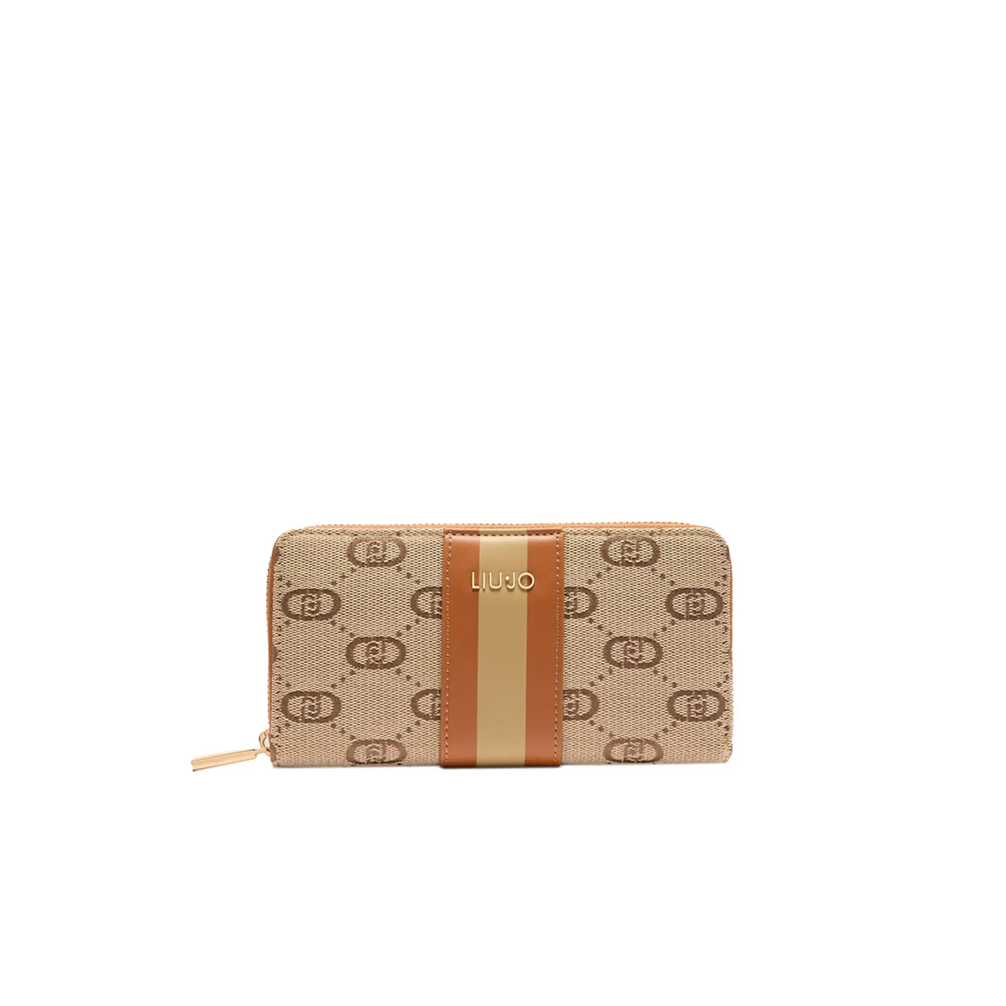 Portafoglio maxi con zip naturale