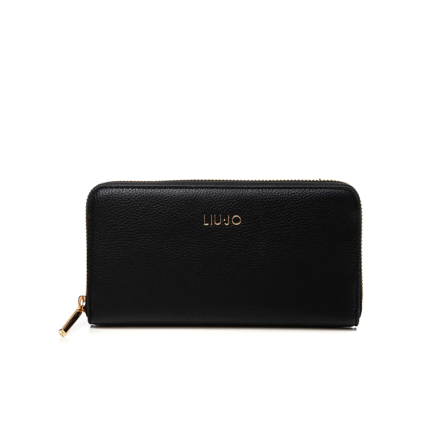 Portafoglio maxi con zip nero