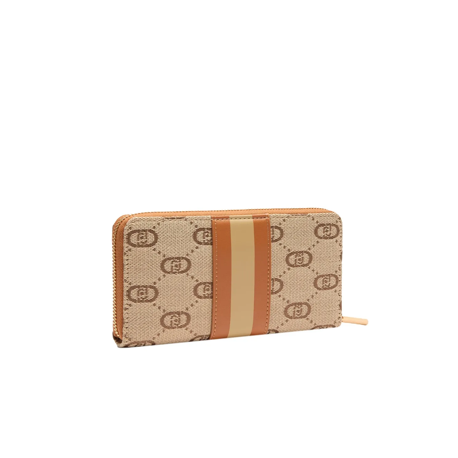 Portafoglio maxi con zip naturale