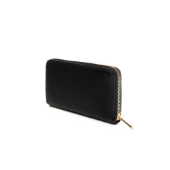 Portafoglio maxi con zip nero