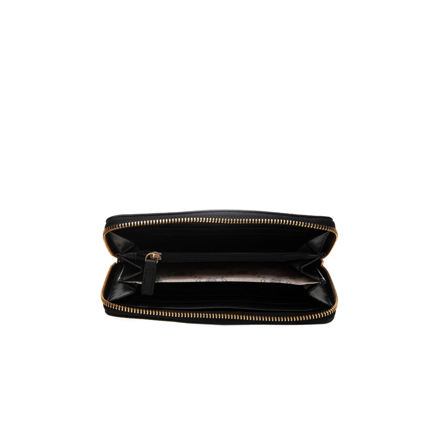 Portafoglio maxi con zip nero