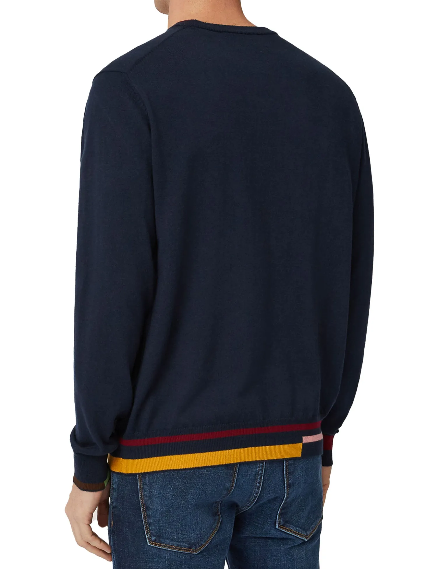 Pullover blu con dettagli block