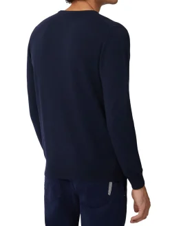 Pullover con dettagli rigati blu