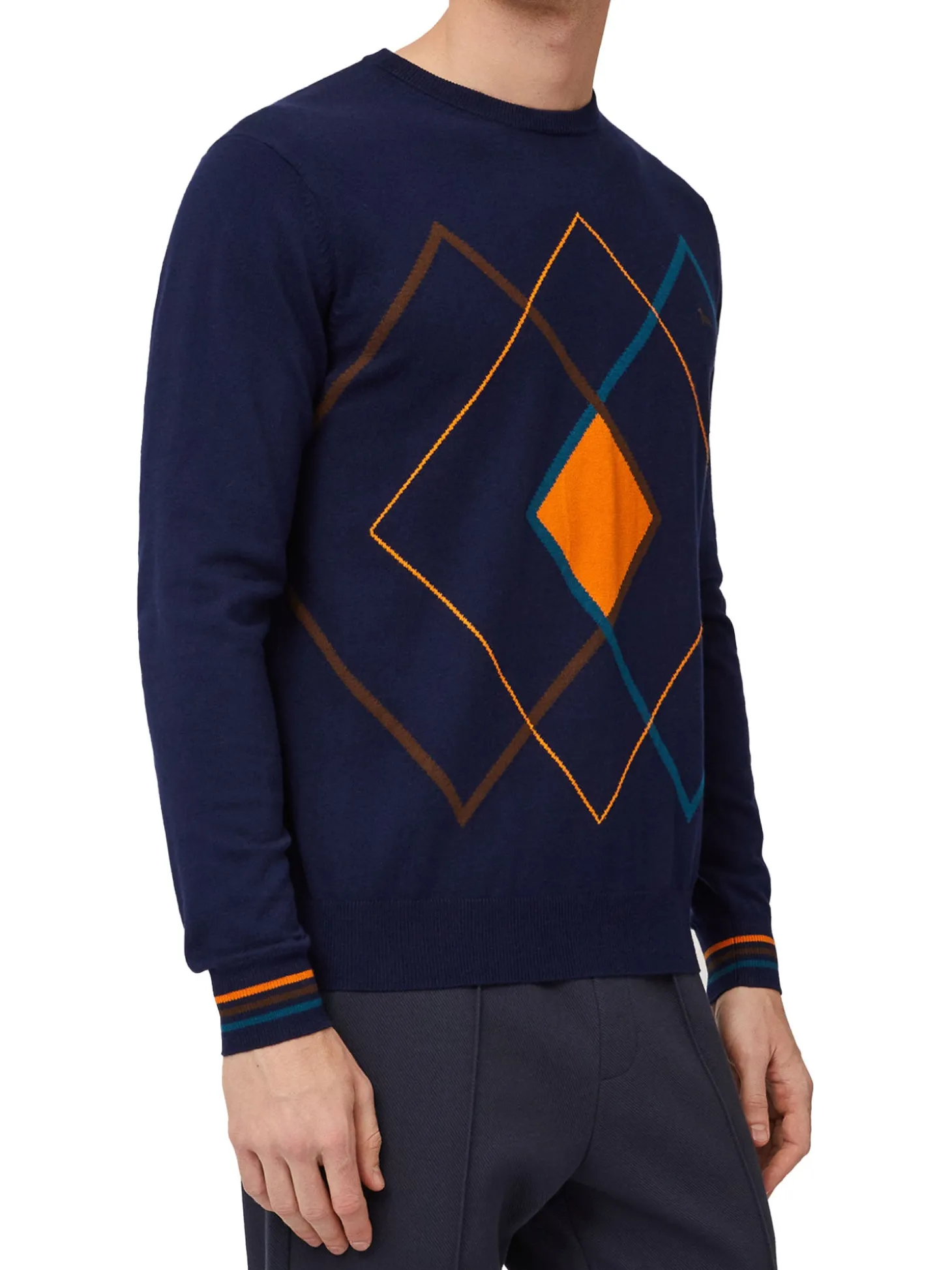 Pullover con fantasia a rombi