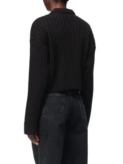 Pullover con scollo a V nero