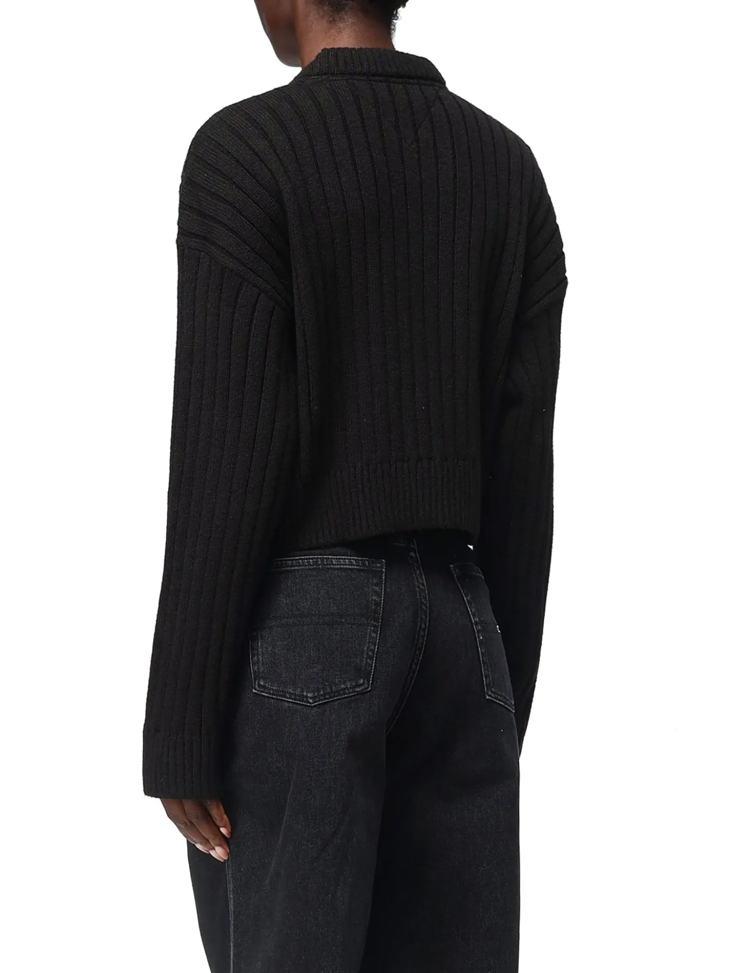 Pullover con scollo a V nero