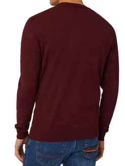 Pullover in cotone e cashmere bordeaux