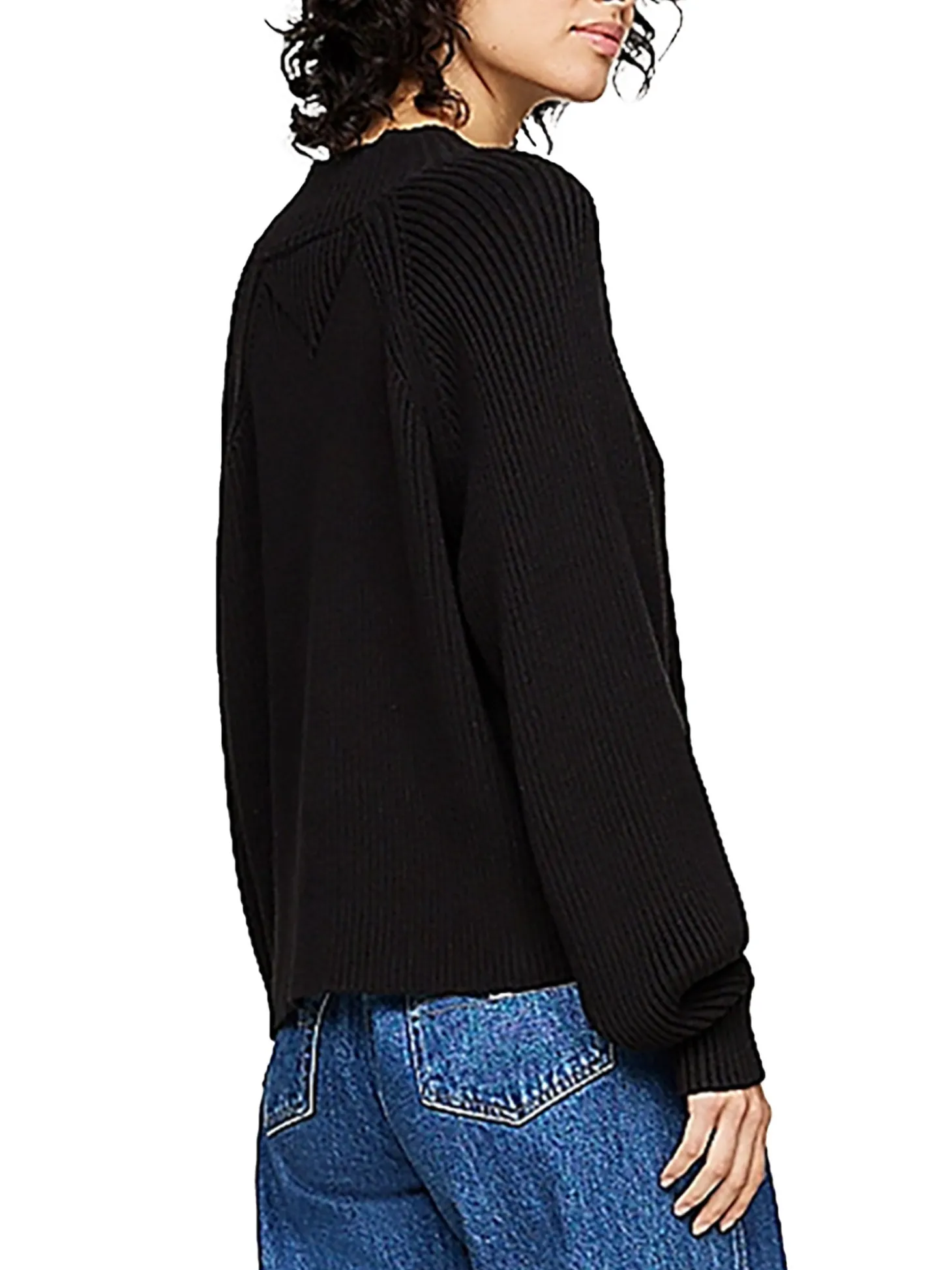 Pullover squadrato con distintivo nero