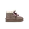 Scarpe platform con pelliccia taupe