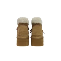 Scarpe platform con pelliccia beige