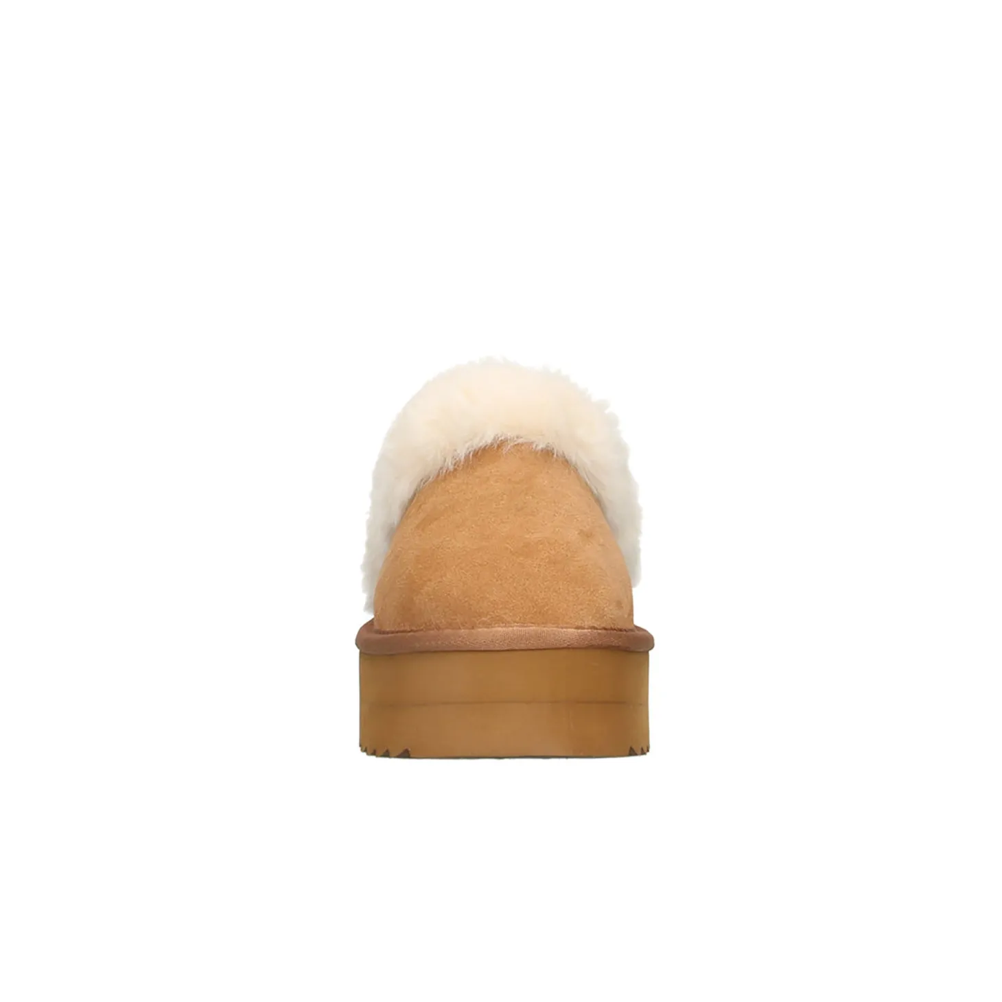 Scarpe slipper Platform con pelliccia beige