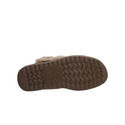 Scarpe slipper Platform con pelliccia taupe