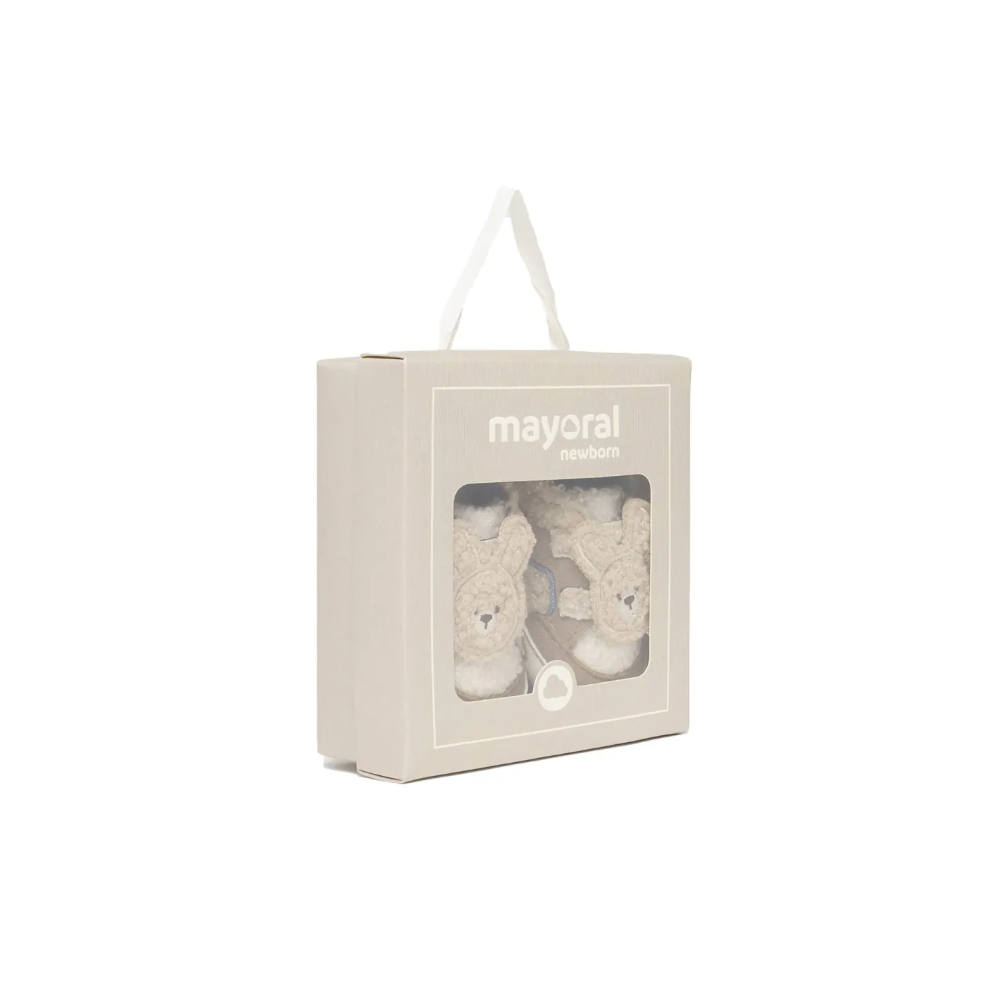 Scarpe sportive neonato con velcro e pelliccia beige/blu