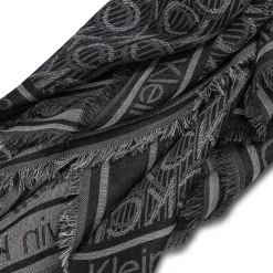 Sciarpa con motivo a monogramma nero