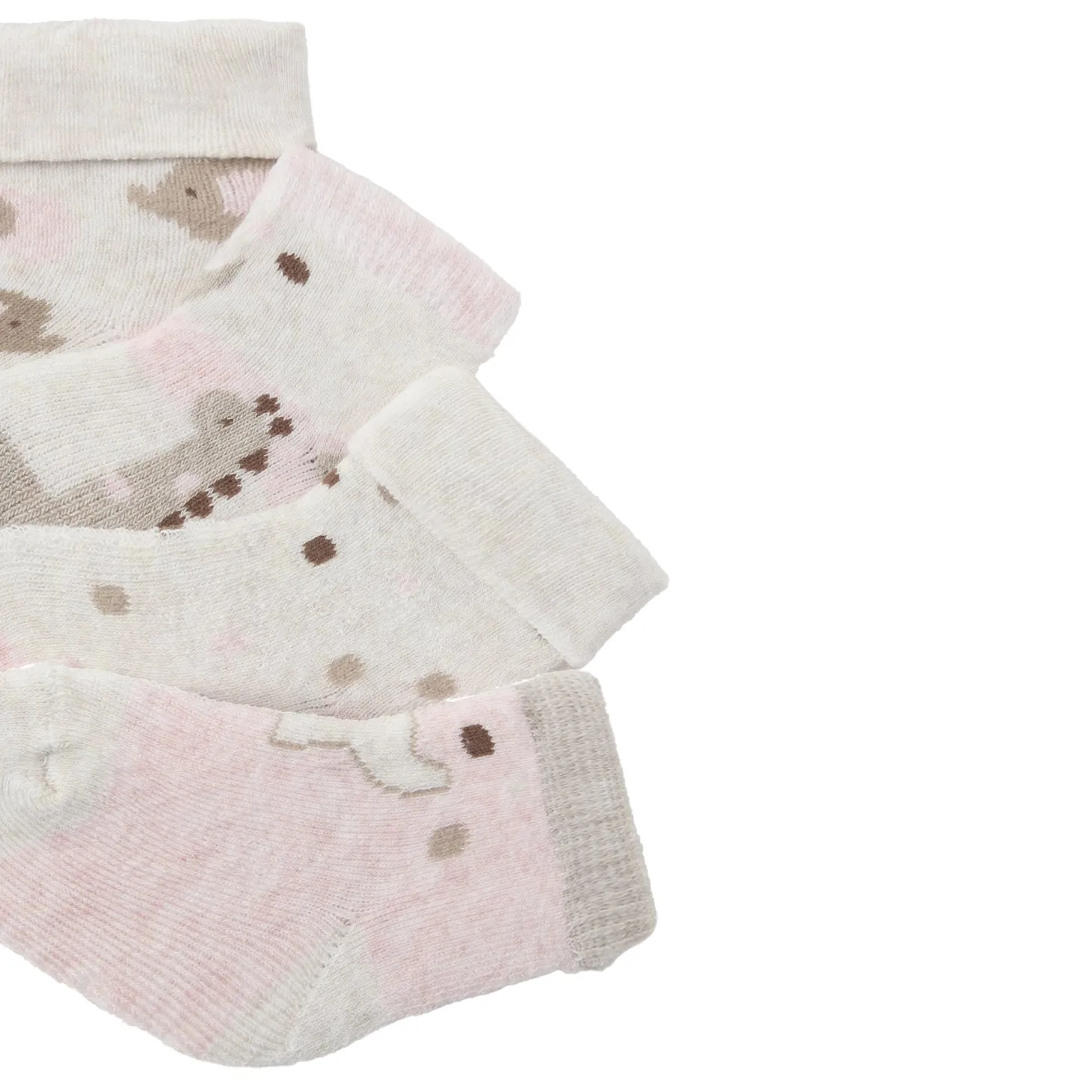 Set 4 calzini animaletti rosa multi