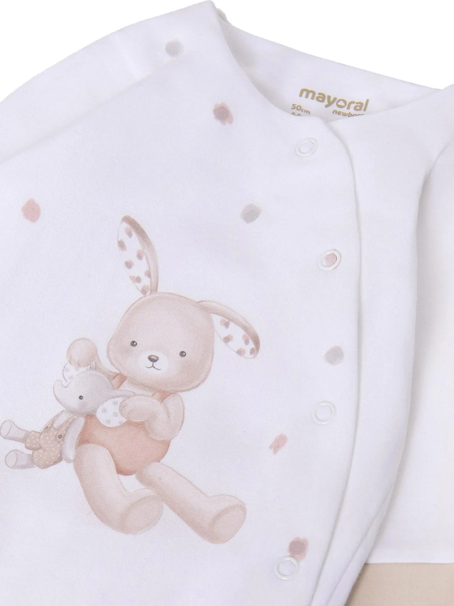 Set 3 pezzi tutina cappello e bavetta beige