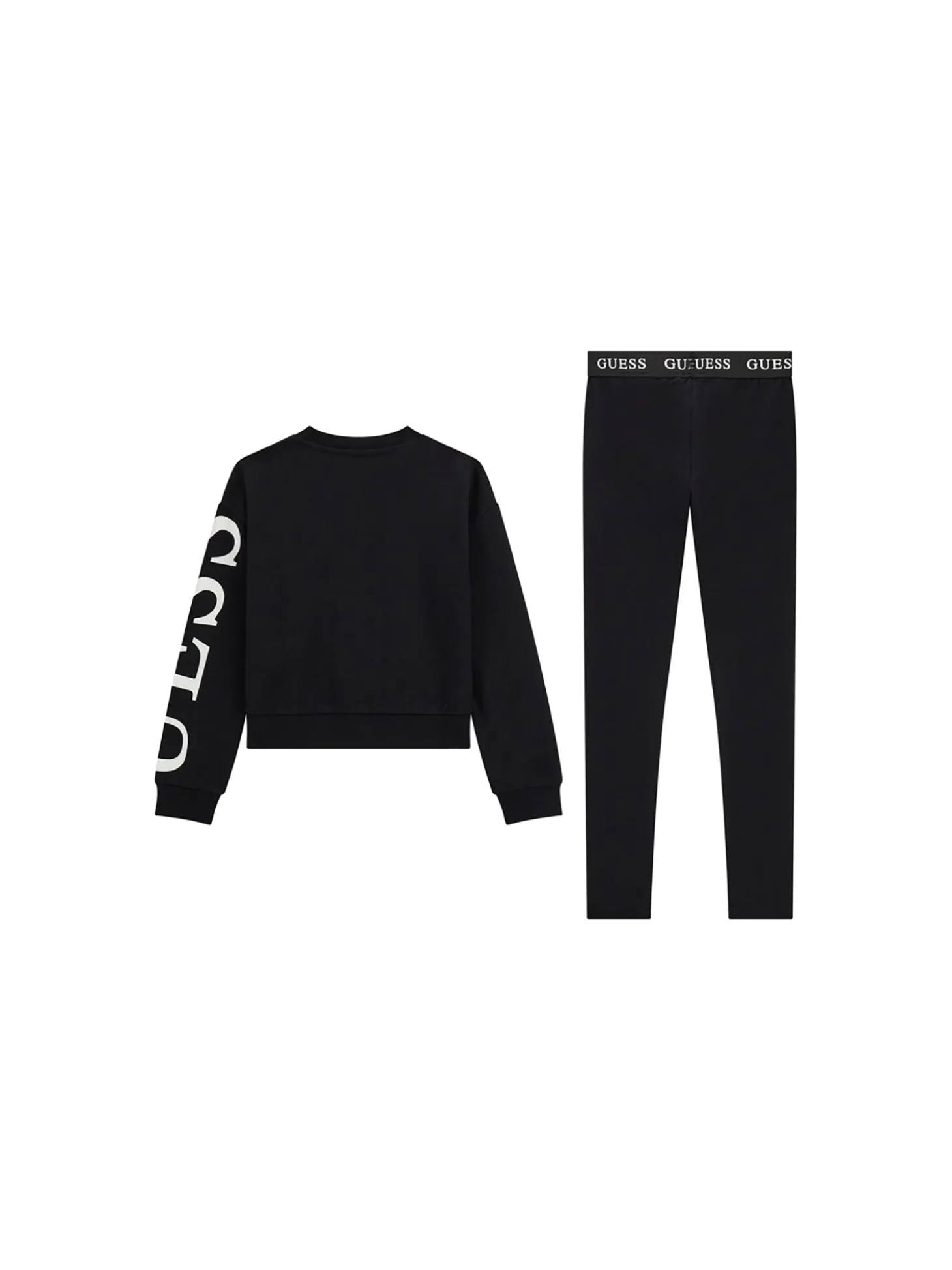 Set 2 pz felpa e leggings active stampa logo nero