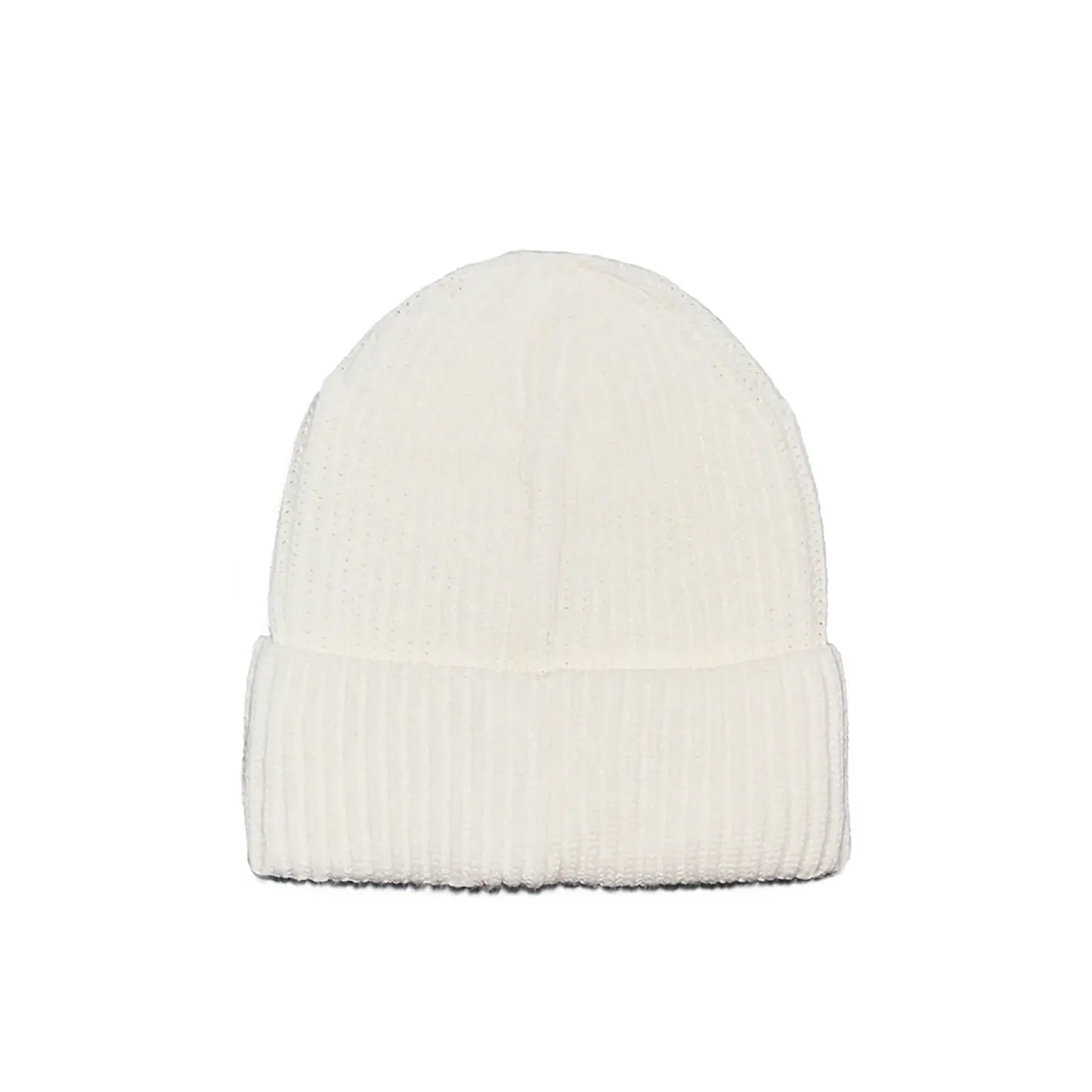 Set cappello e sciarpa in maglia a coste panna