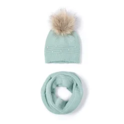 Set due pezzi cappello e sciarpa giada