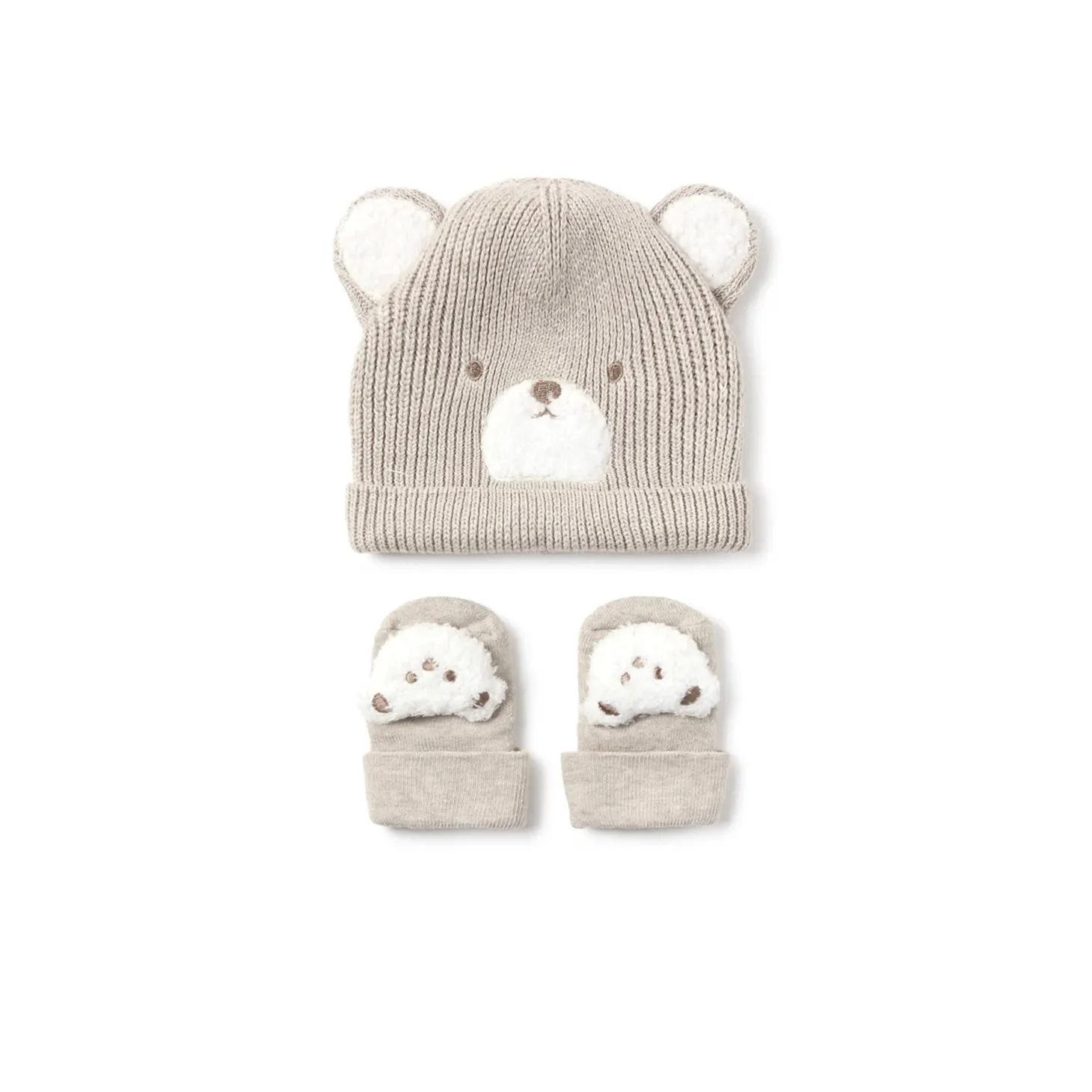 Set due pezzi cappello e calze beige