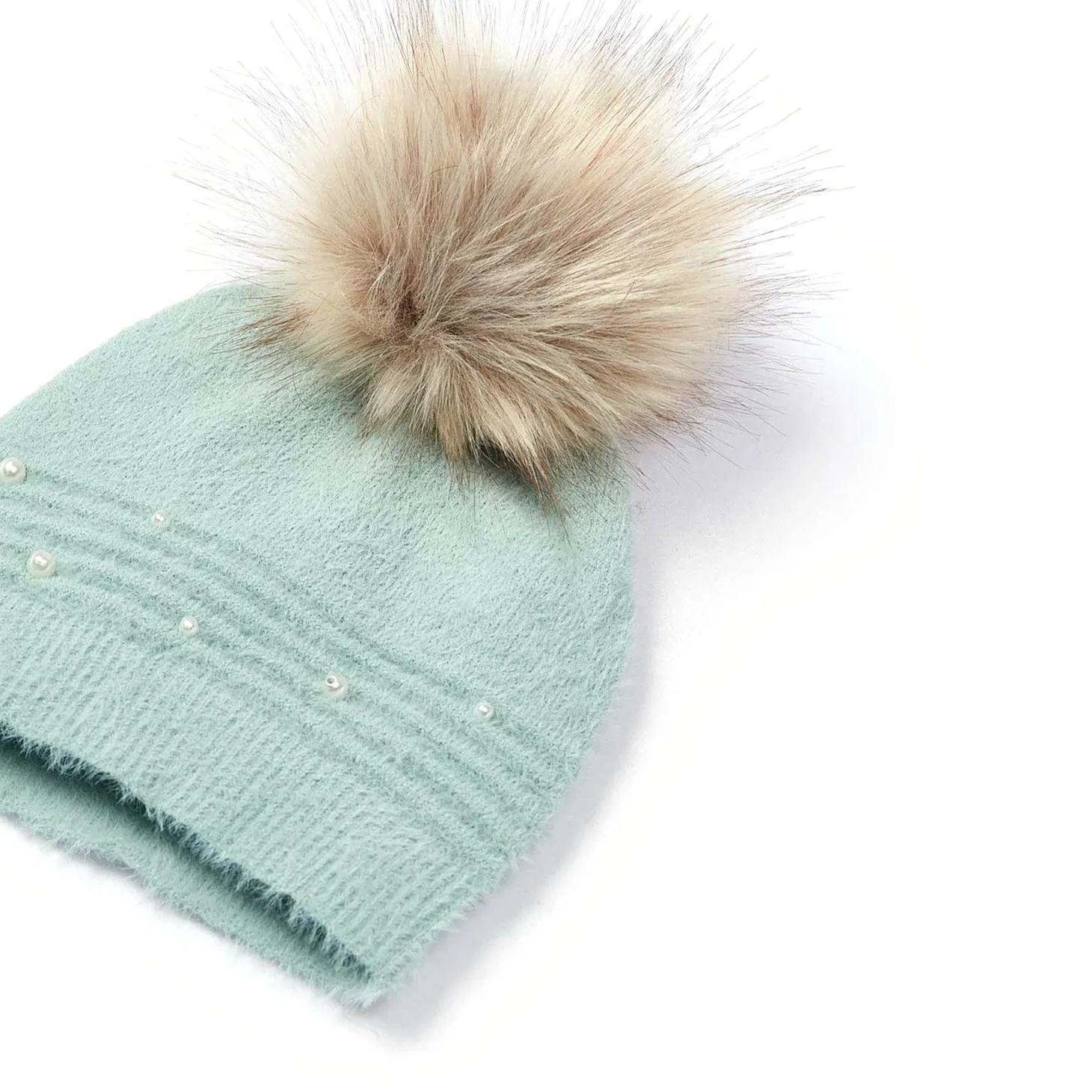 Set due pezzi cappello e sciarpa giada