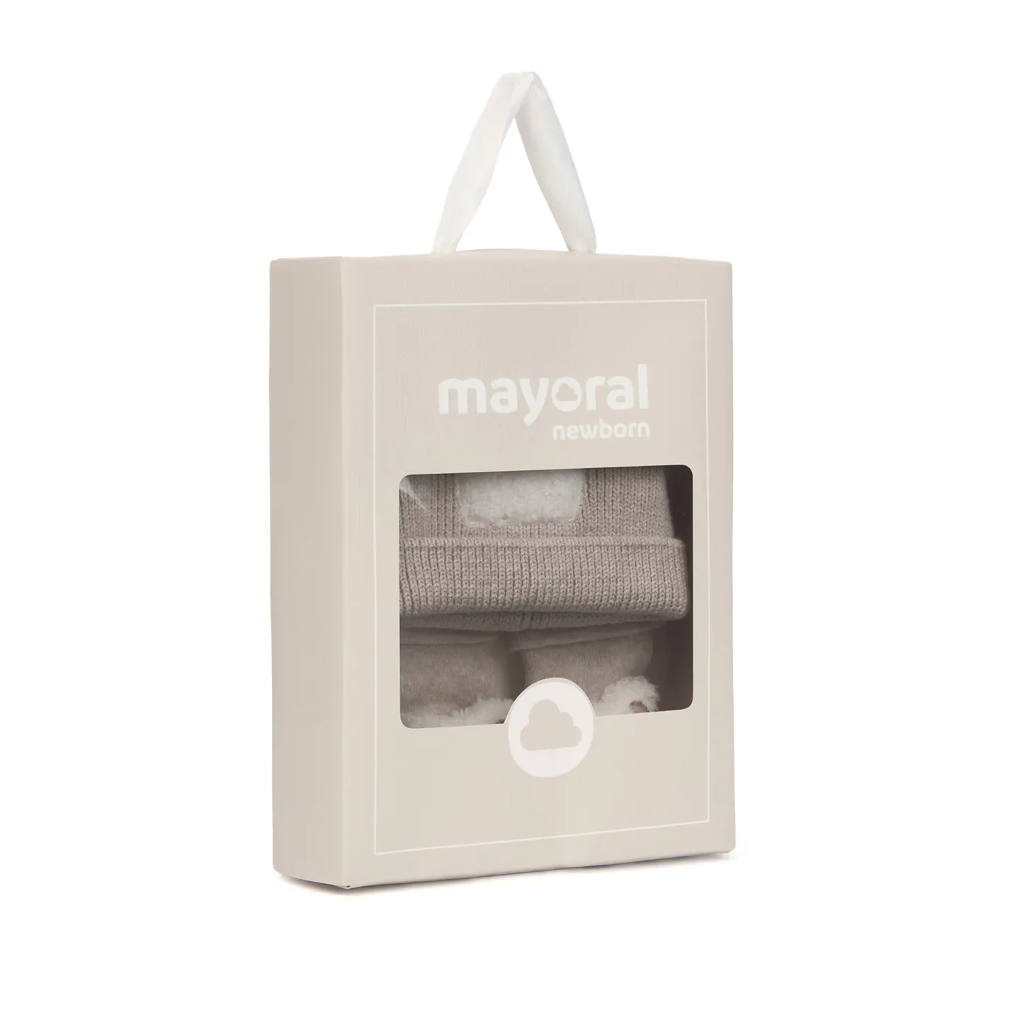 Set due pezzi cappello e calze beige