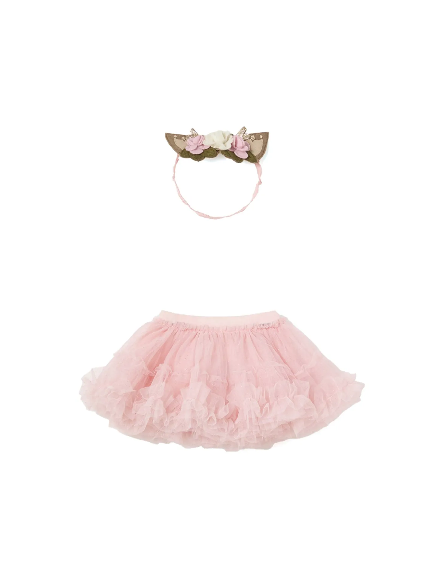 Set due pezzi gonna e cerchietto rosa