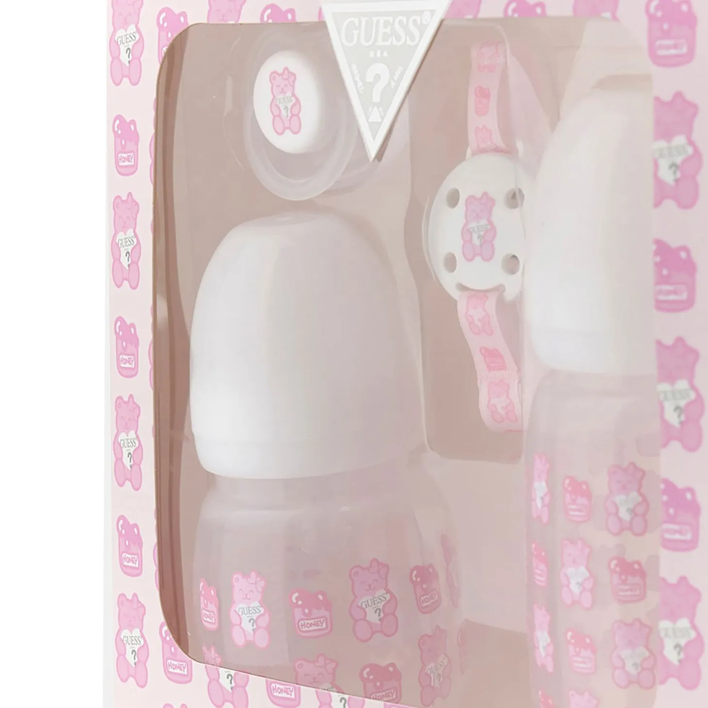Set quattro pezzi (2 biberon, clip e ciuccio) rosa