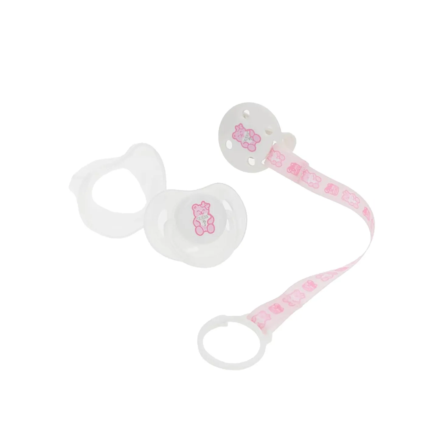 Set quattro pezzi (2 biberon, clip e ciuccio) rosa