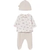 Set t-shirt, pantaloni e cappellino naturale