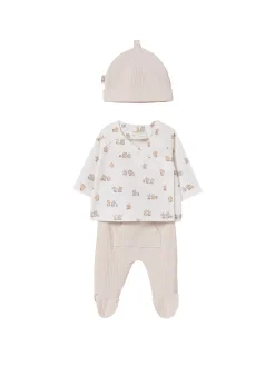Set t-shirt, pantaloni e cappellino naturale