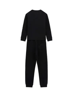 Set tuta active felpa girocollo e jogger con logo texturizzato nero
